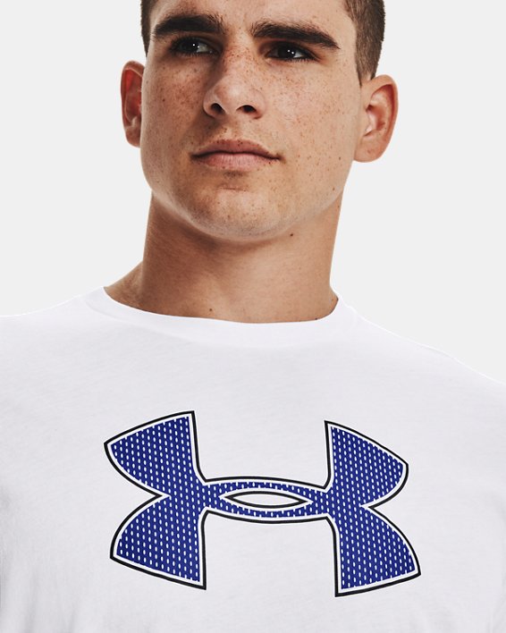 Men's UA Big Logo Short Sleeve T-Shirt, White, pdpMainDesktop image number 3
